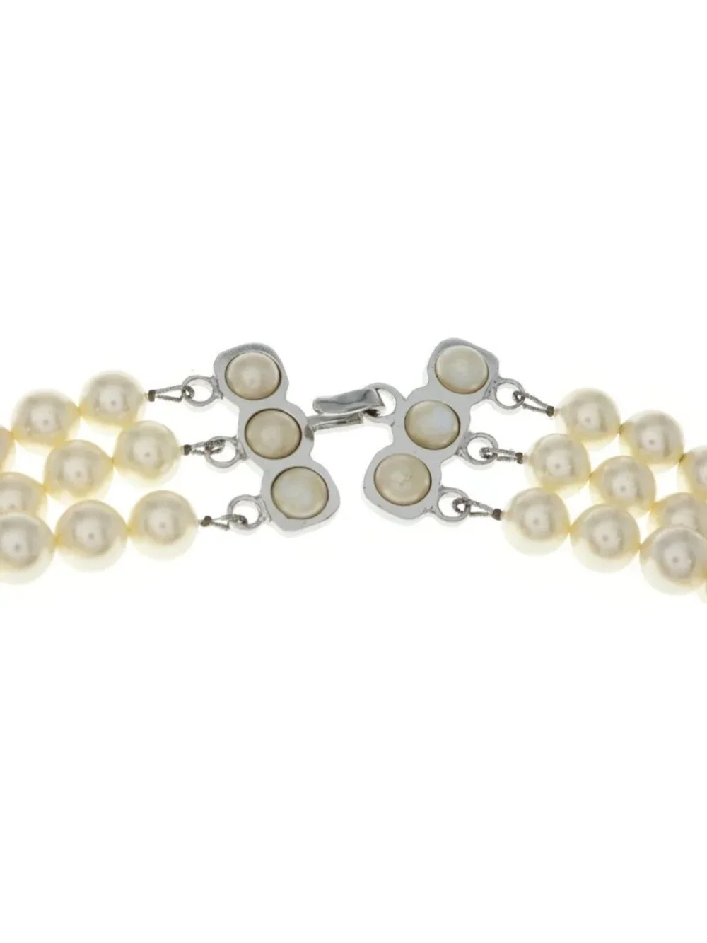 Chanel Camellia Pearl Choker Necklace Ivory
